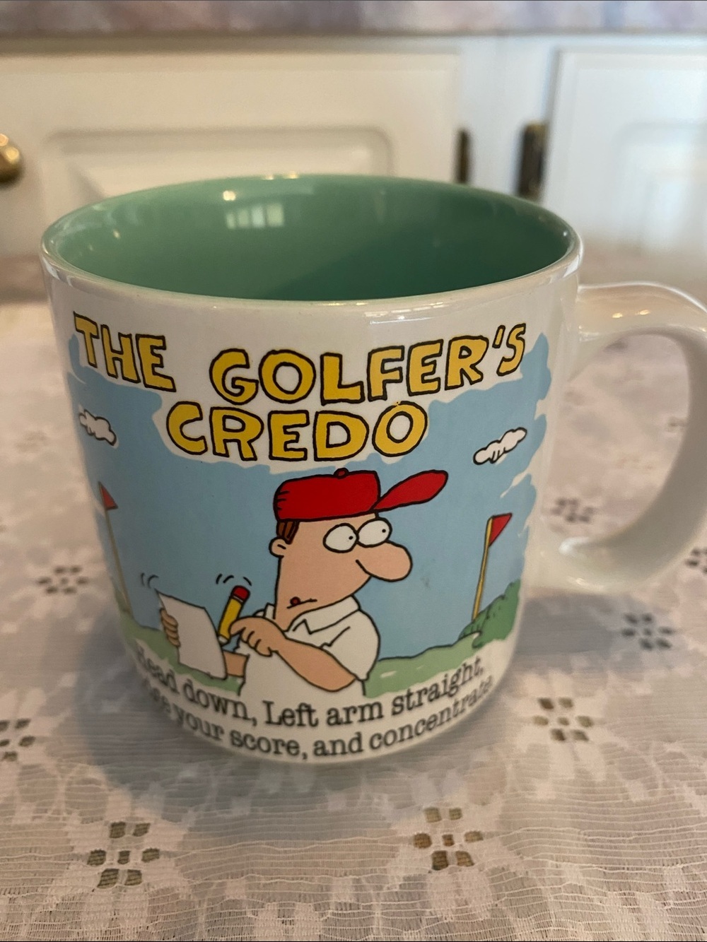 Golfers Credo Jim Bento Mug with Golfer’s Credo Coffee Cup Retro 90’s